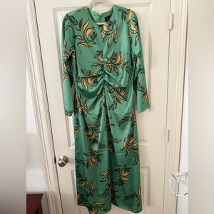 Alexia Admor Green and Gold Floral Dress